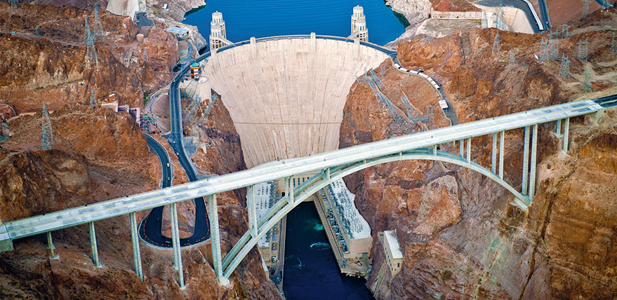 Aerial view of the Hoover Dam